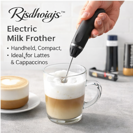 Rjsdhoiajs™ Handheld Electric Milk Frother – Compact Foam Maker for Lattes & Cappuccinos